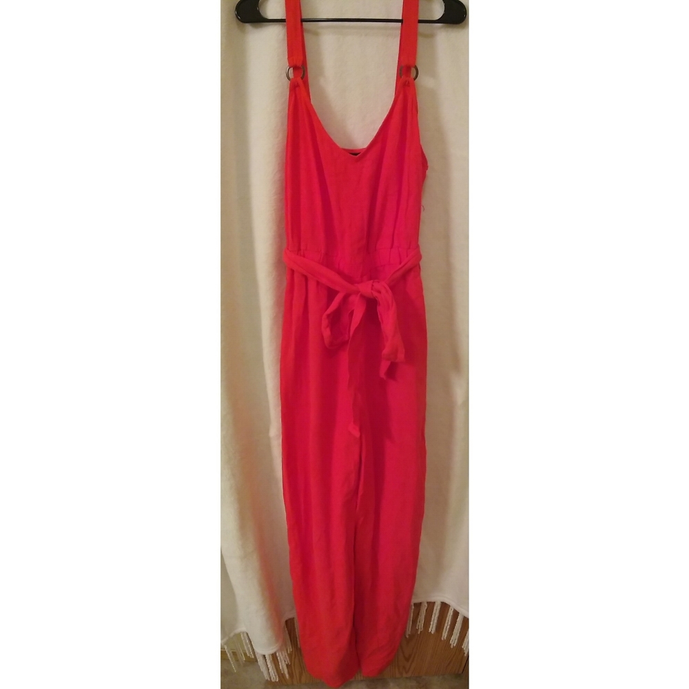 Coral Belted Jumpsuit